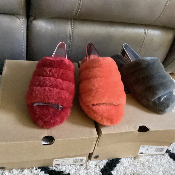 Authentic UGG Yeah Fluff Slides Orange size 7 - Picture 7 of 11